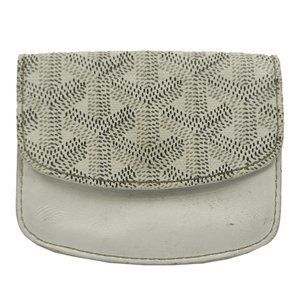 Authentic Goyard Goyardine Coin Pouch White